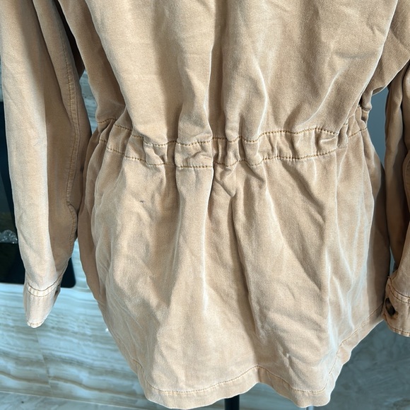 J. Jill Anorak Cinch Waist Cotton Spandex Jacket Toffee Color. Size M - Picture 7 of 9